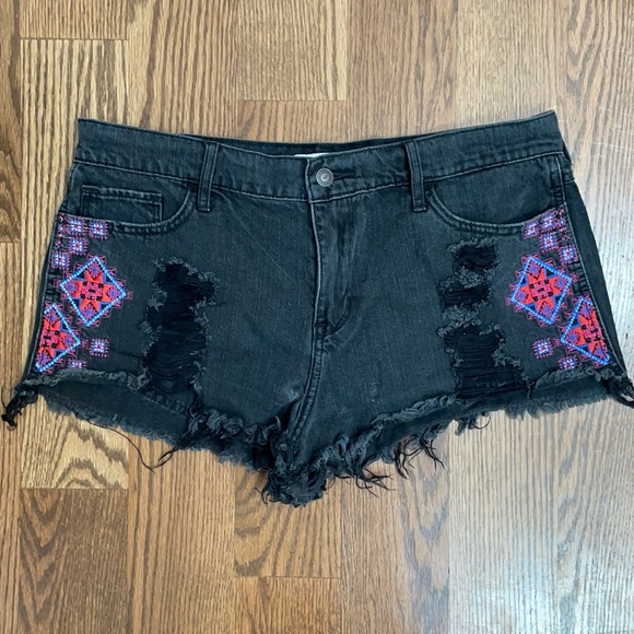 Black Hollister Jeans with Embroidery - Picture 1 of 4